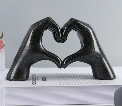 Black Nordic Love Heart Hands Ornament (15x25cm)