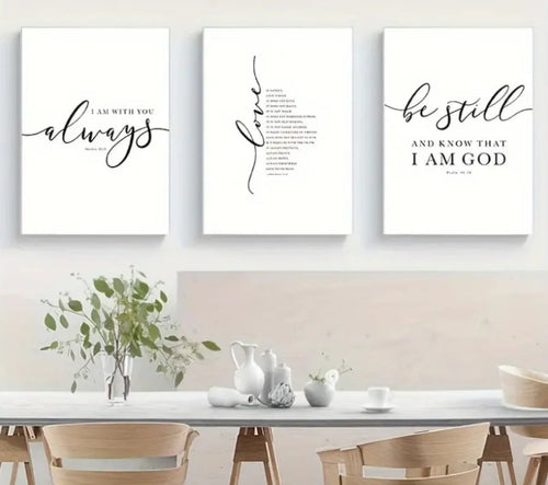 Christian Scripture Wall Art - 3 Piece Set