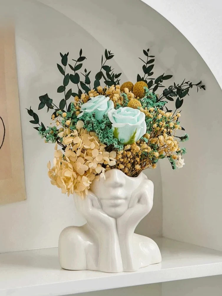 Female Head Half Chest Vase