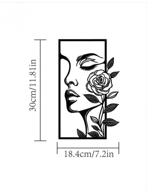 1pc Flower Woman Metal Wall Décor