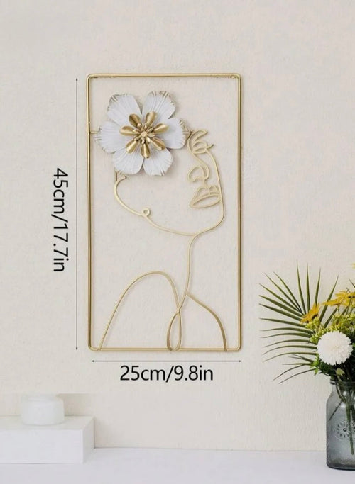 1pc High-End Woman & Flower Wall Art Décor