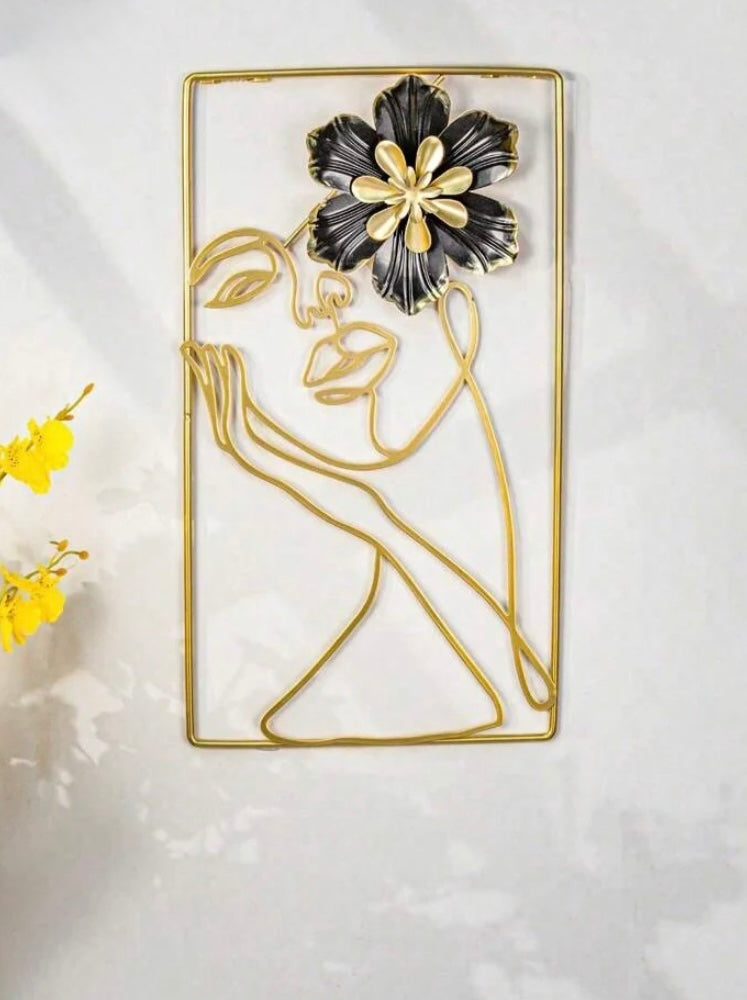 1pc High-End Woman & Flower Wall Art Décor