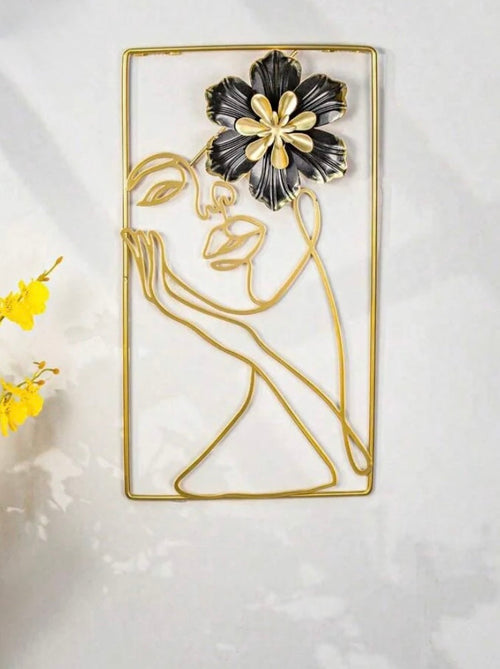 1pc High-End Woman & Flower Wall Art Décor