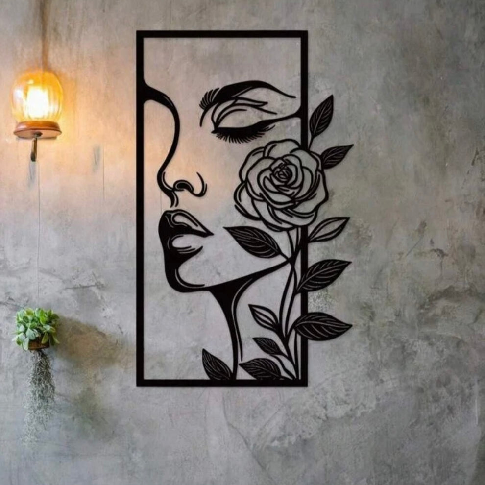 1pc Flower Woman Metal Wall Décor